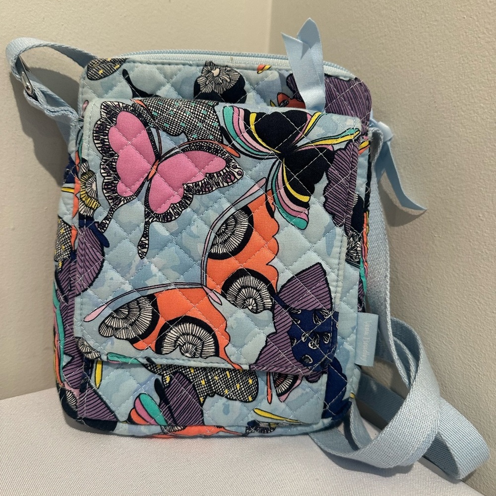 Vera Bradley Iconic RFID Little Hipster Crossbody in "Butterfly Flutter" Pattern